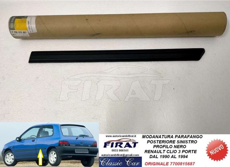 MODANATURA PARAFANGO RENAULT CLIO 3P 90 - 94 POST.SX (7700815687